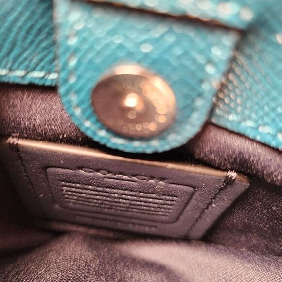 Coach 91146 Mini Lillie Carryall Bag in Deep Turquoise Blue Crossgrain Mineral - Picture 7 of 7